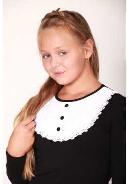 TopHat черная блуза с белой манишкой для девочки 170609
